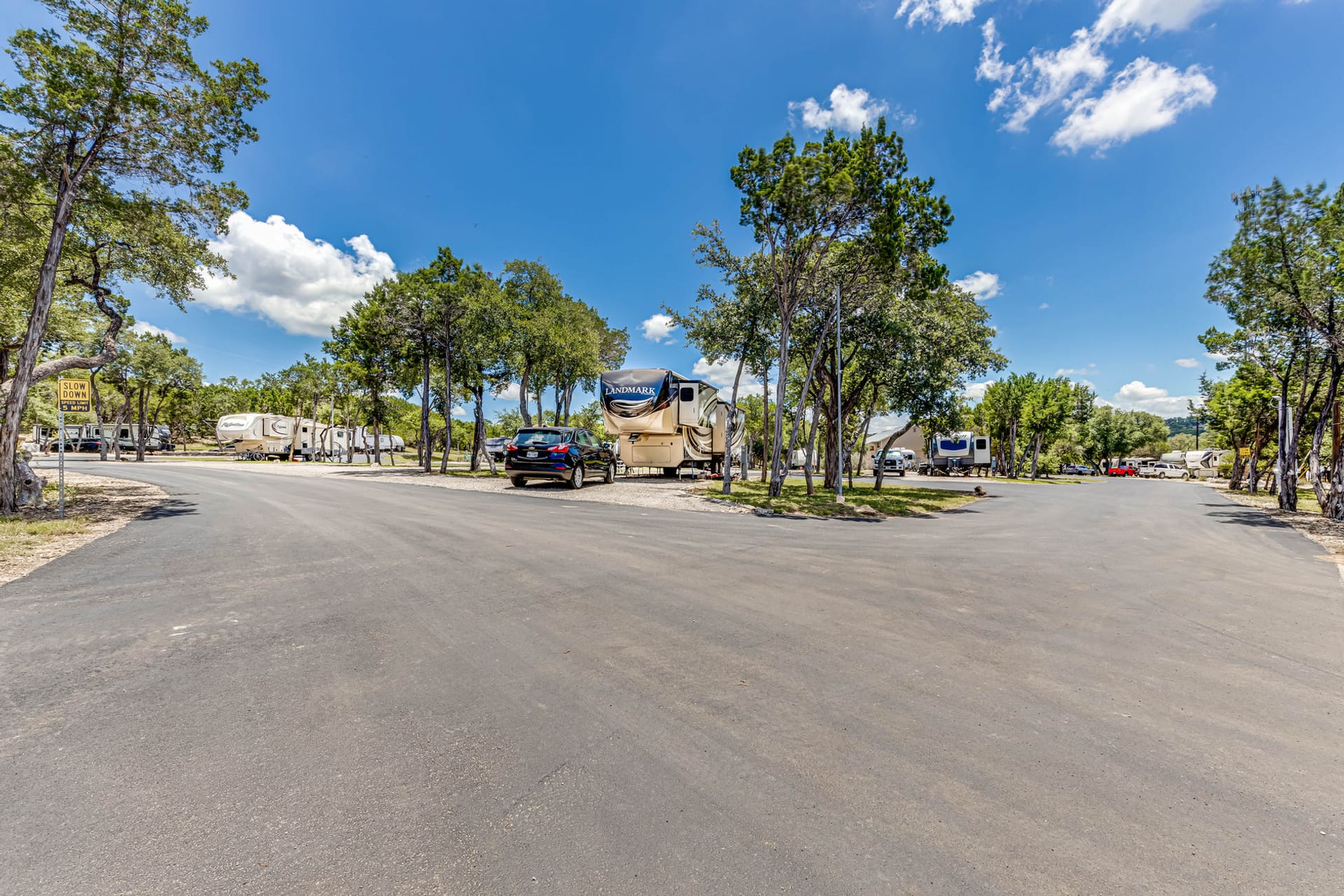 Wide Paved Roads and Easy Access — Sienna Ridge RV Park, Canyon Lake, Texas