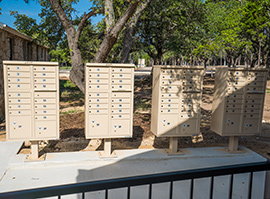 US Mailbox locked, assigned boxes for secure mail delivery.